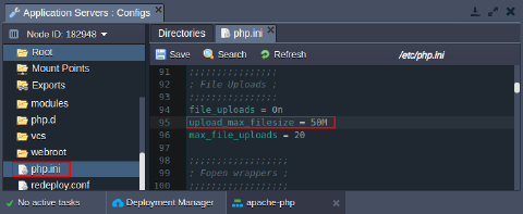 Image 43: Apache adjust php.ini file