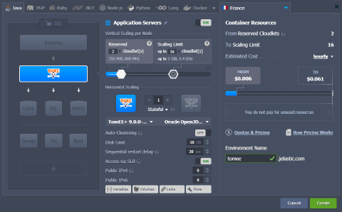 Image 33: TomEE envronment topology wizard