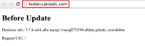 Image 28: “before” application in test environment