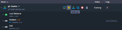 Image 40: glassfish cluster at dashboard