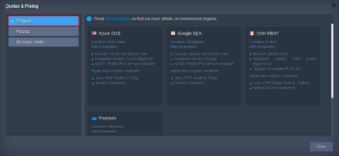 Image 40: available regions detailed overview