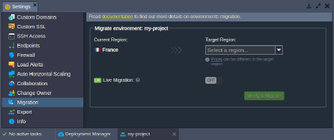 Image 29: migration settings