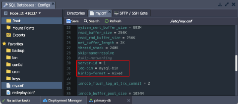 Image 13: primary DB my.cnf