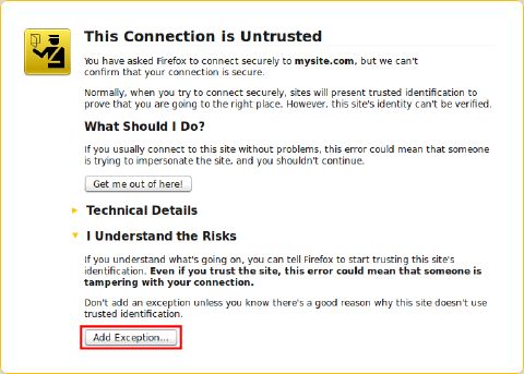 Image 18: self signed ssl warning 2