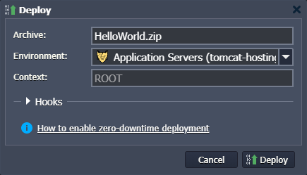 Image 27: application deployment dialog
