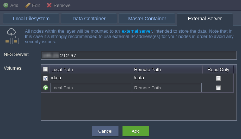 Image 39: add external server volume