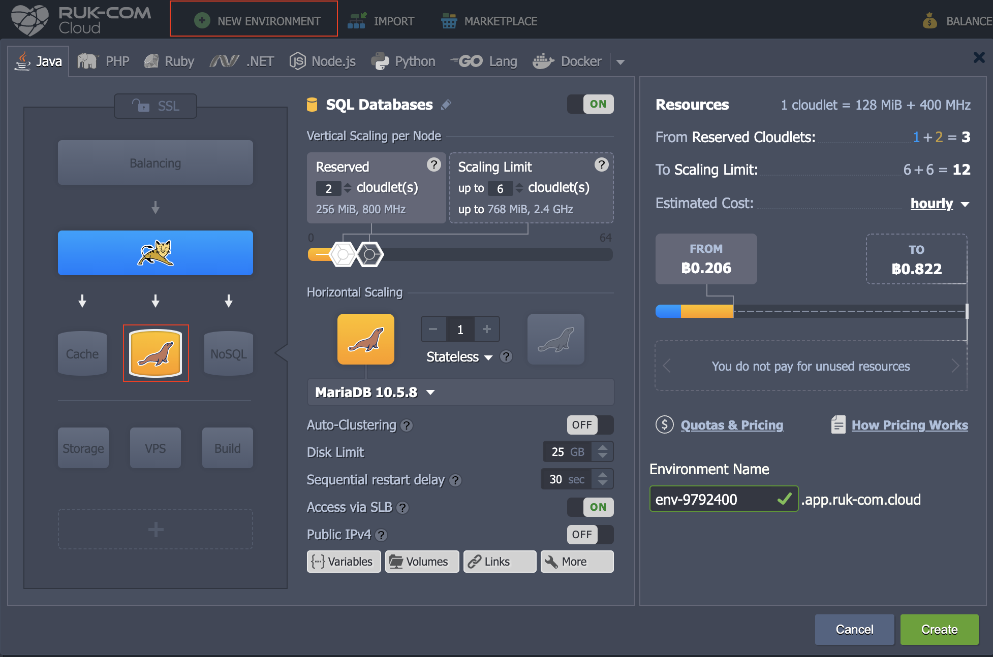 Ruk-Com Cloud PaaS procedure screenshot