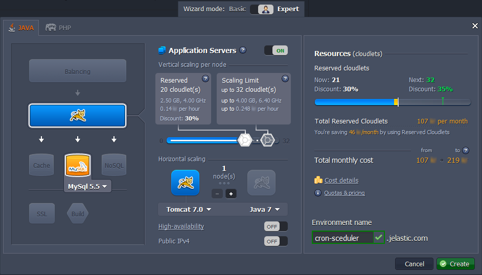 Ruk-Com Cloud PaaS procedure screenshot
