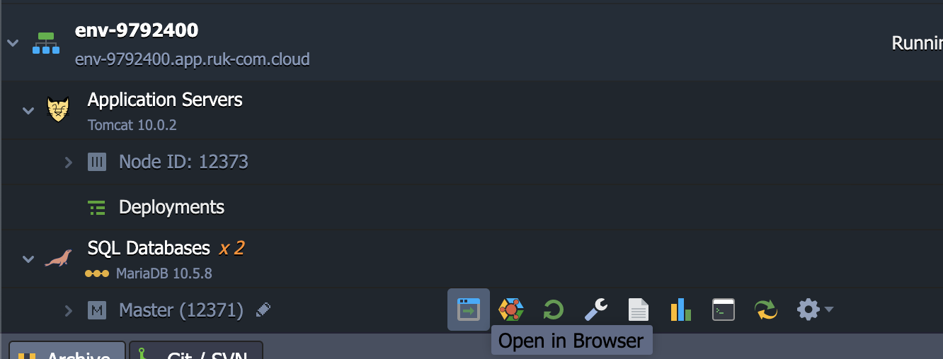 Ruk-Com Cloud PaaS procedure screenshot