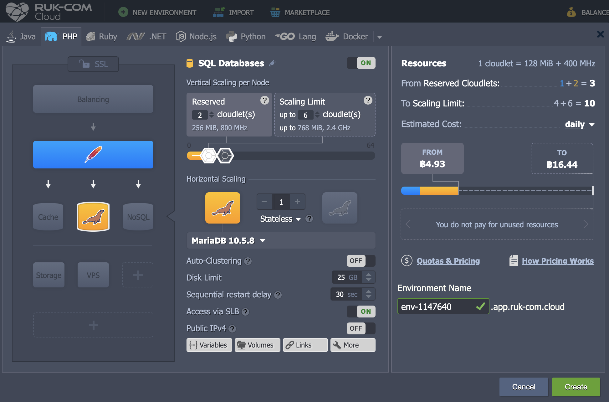 Ruk-Com Cloud PaaS procedure screenshot