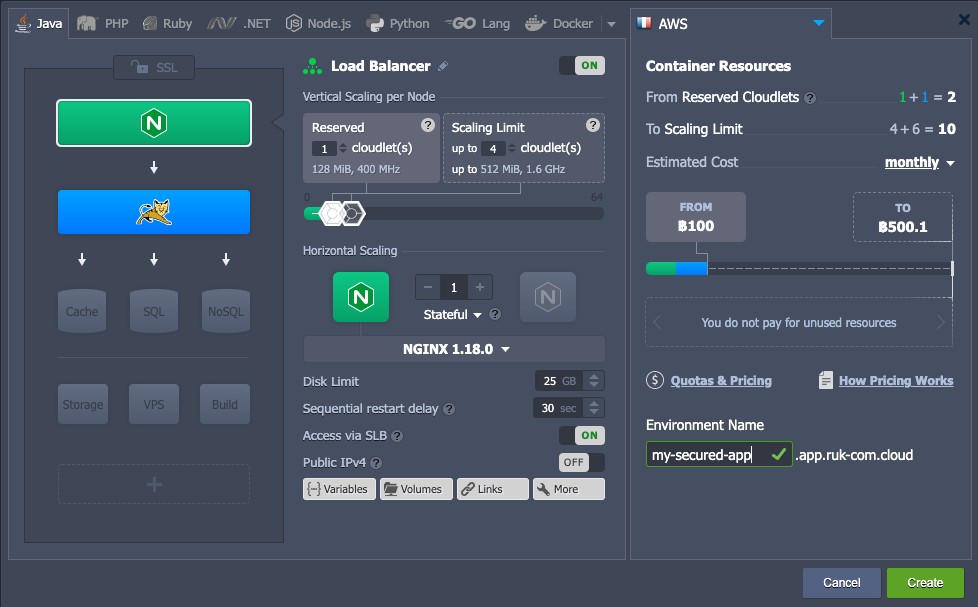 Ruk-Com Cloud PaaS procedure screenshot