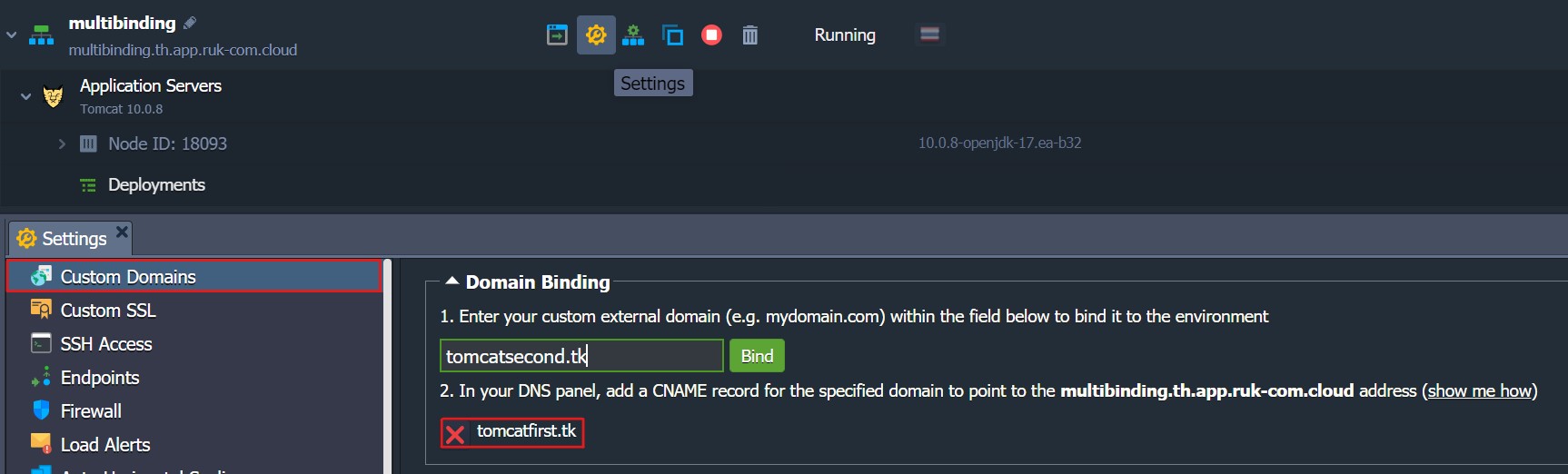 Ruk-Com Cloud PaaS procedure screenshot