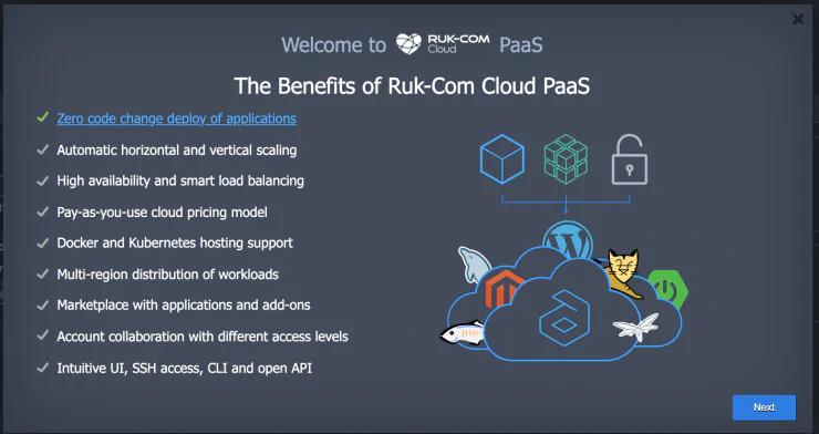 ภาพประกอบขั้นตอนการใช้งาน Ruk-Com Cloud PaaS