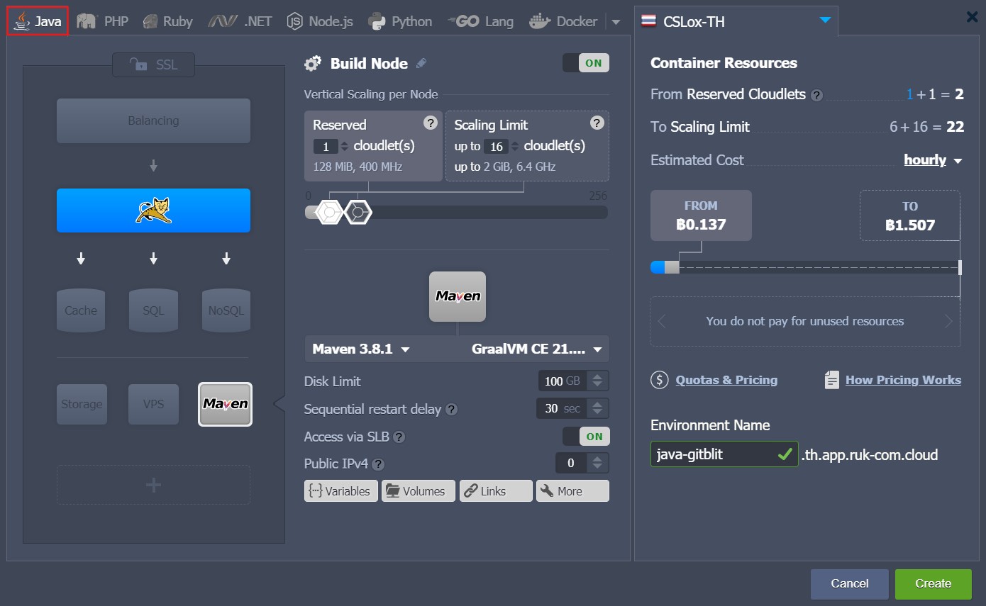 Ruk-Com Cloud PaaS procedure screenshot