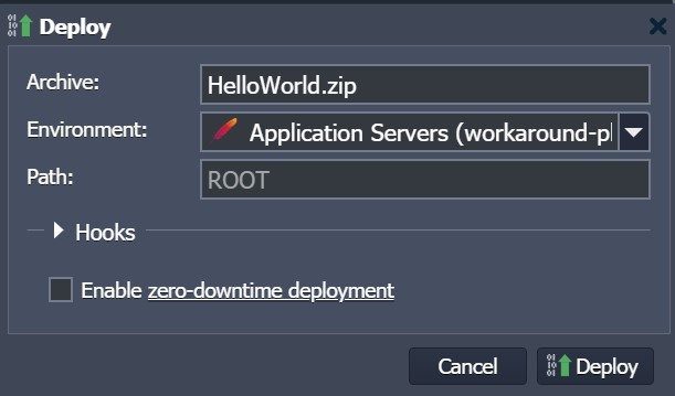 Ruk-Com Cloud PaaS procedure screenshot