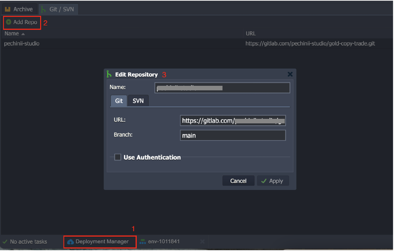 Ruk-Com Cloud PaaS procedure screenshot